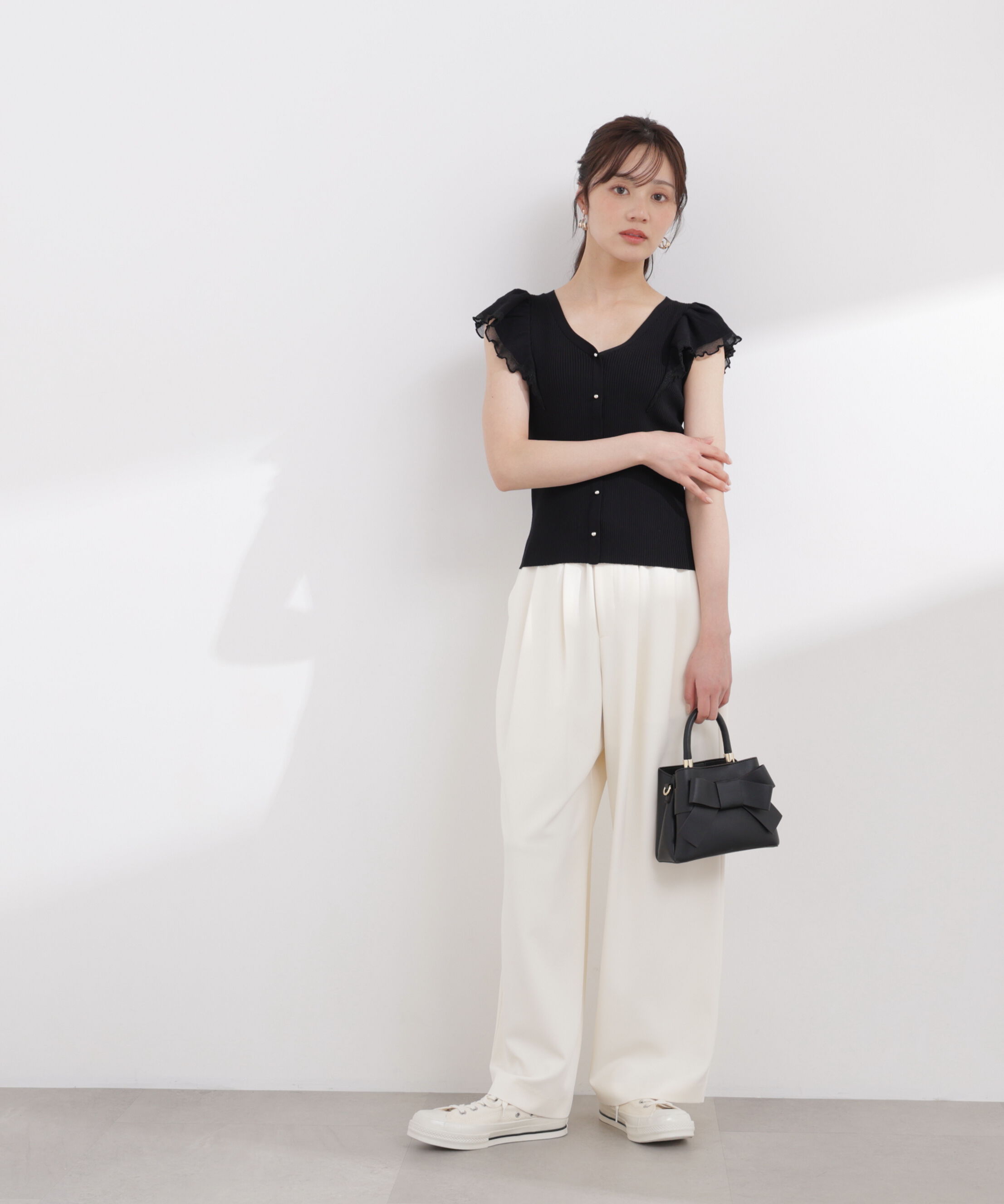 PROPORTION BODY DRESSING「部分シアーラッフルニット 26SS」|ニット・セーター|