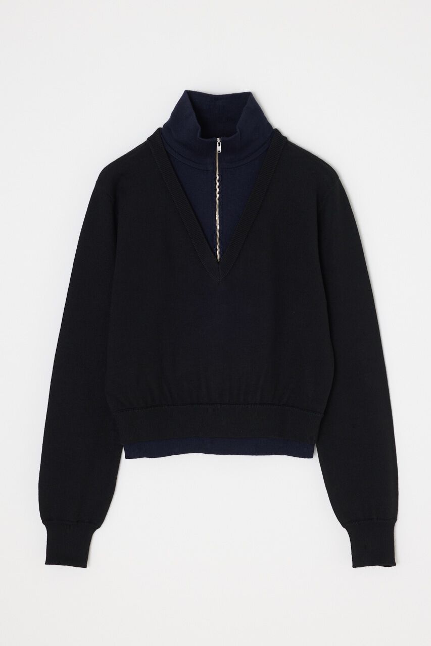 SLY「LAYERED STAND HG トップス」|ニット・セーター|BLK