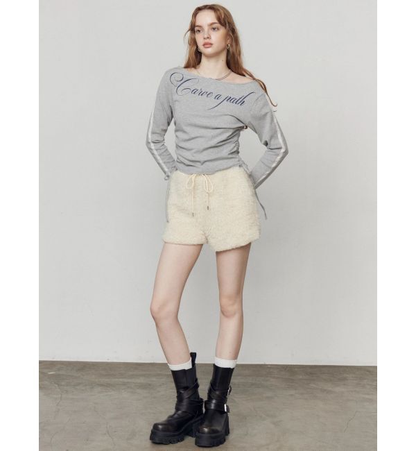 EMODA「【人気アイテム待望の再販！】ワイドネックサイドストリングトップス」|Tシャツ・カットソー|