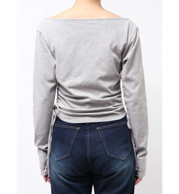EMODA「【人気アイテム待望の再販！】ワイドネックサイドストリングトップス」|Tシャツ・カットソー|