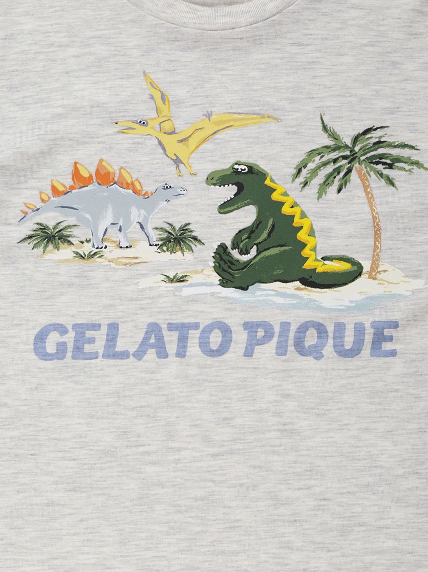 GELATO PIQUE KIDS & BABY「【KIDS】【接触冷感】スリーピングダイナソーワンポイントTシャツ」|ルームウェア|