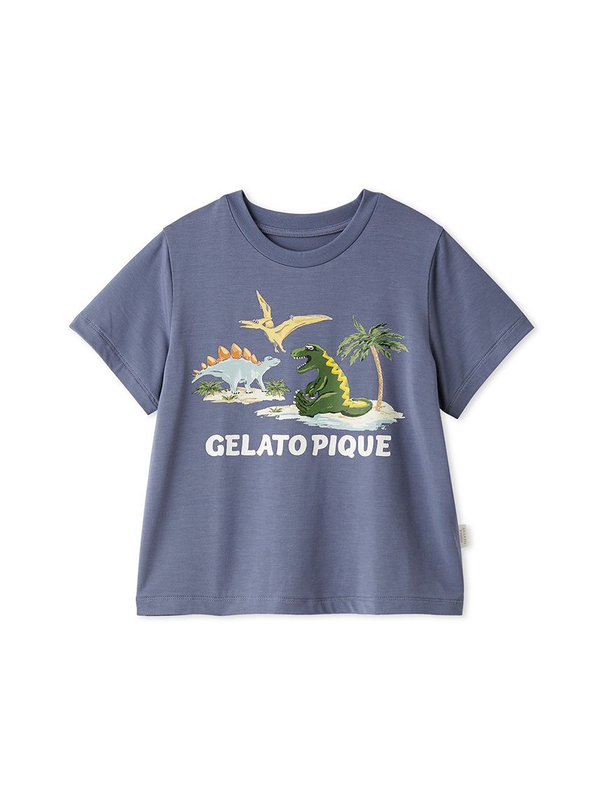 GELATO PIQUE KIDS & BABY「【KIDS】【接触冷感】スリーピングダイナソーワンポイントTシャツ」|ルームウェア|