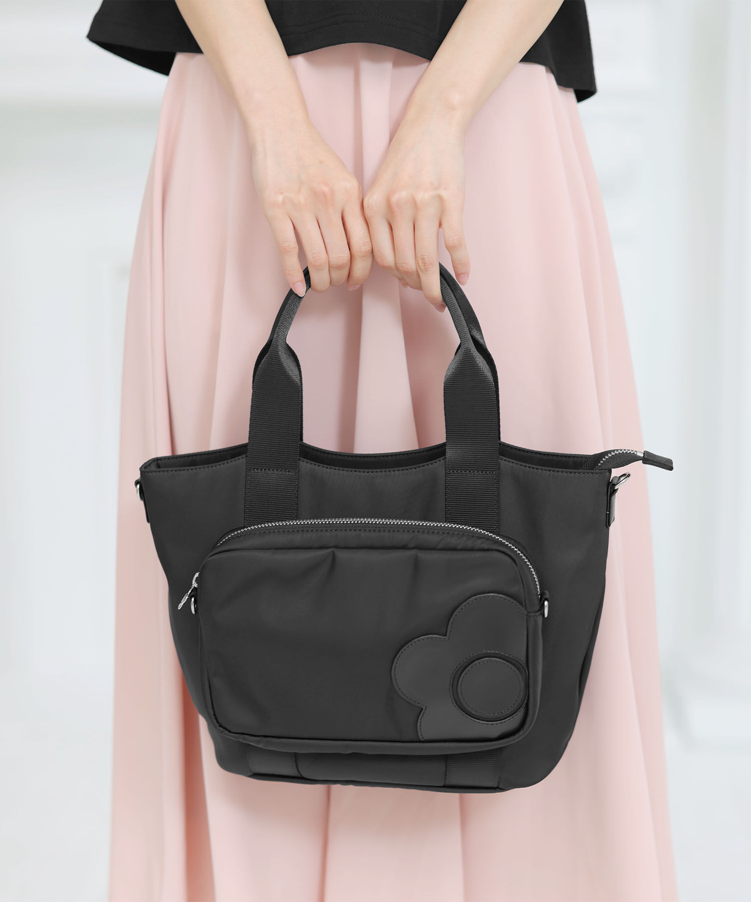 MARY QUANT「デイジーセパレート 2WAYトート」|ショルダー・メッセンジャー|ブラック