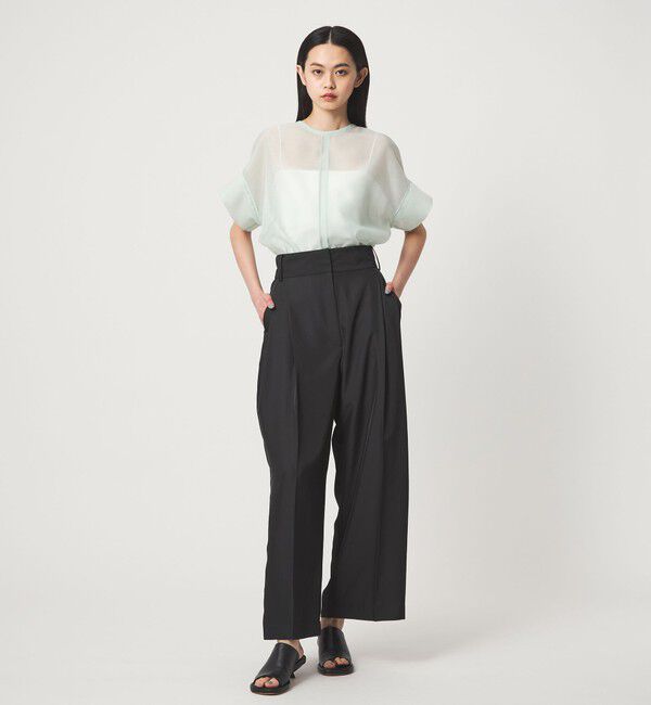 EMMEL REFINES「＜EMMEL REFINES＞EM シアー 2WAY ジップ ブラウス」|シャツ・ブラウス|