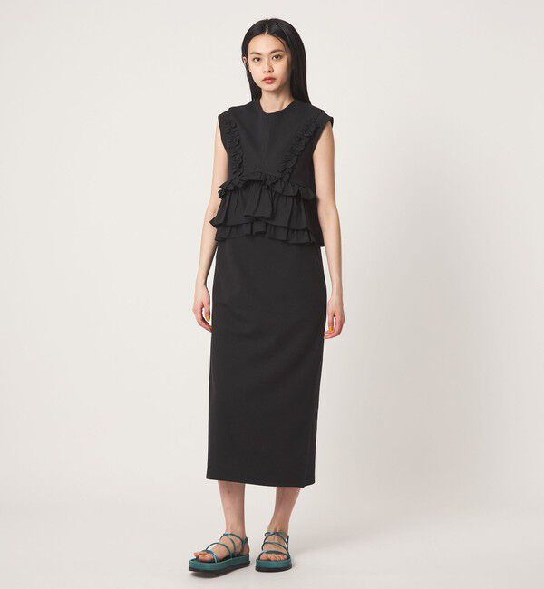 EMMEL REFINES「＜EMMEL REFINES＞EM ドッキングフリル カットソー ワンピース」|ワンピース|