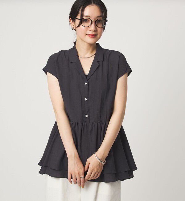 UNITED ARROWS green label relaxing「【WEB限定】＜at ease＞ペプラム ブラウス」|シャツ・ブラウス|