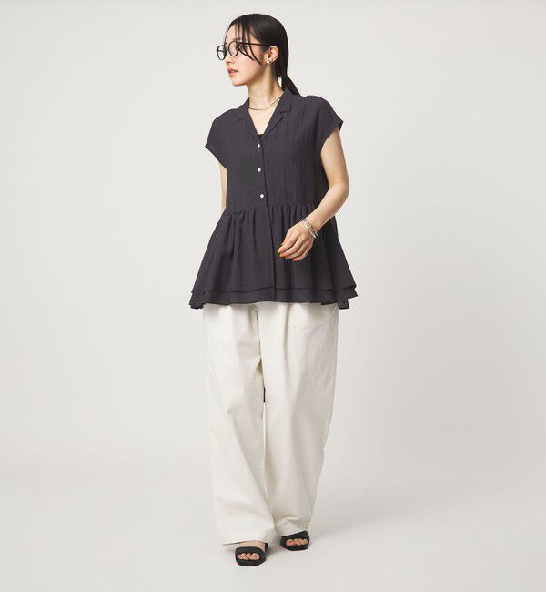 UNITED ARROWS green label relaxing「【WEB限定】＜at ease＞ペプラム ブラウス」|シャツ・ブラウス|