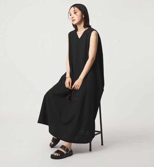 UNITED ARROWS green label relaxing「【WEB限定】＜at ease＞カラミ ノースリーブ ワンピース」|ワンピース|