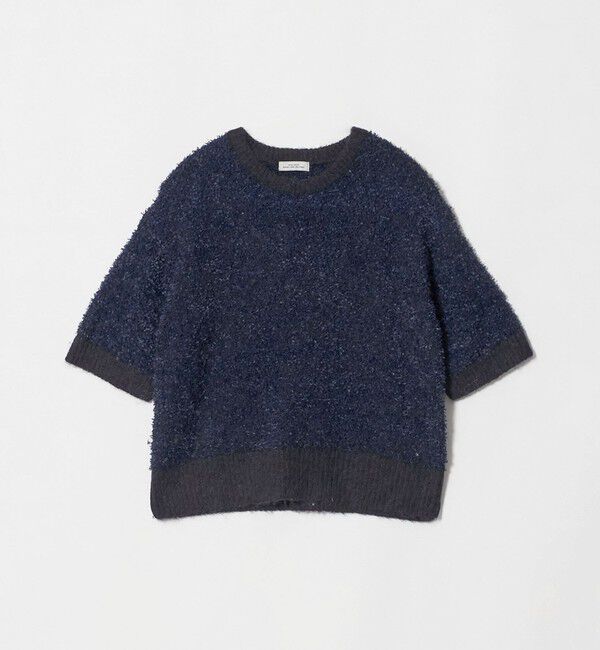 UNITED ARROWS green label relaxing「リボンヤーン ハーフスリーブ ニット プルオーバー」|ニット・セーター|