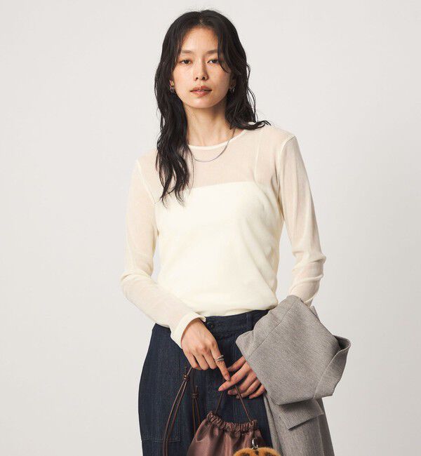 UNITED ARROWS green label relaxing「シアーフロッキー ロングスリーブ プルオーバー」|Tシャツ・カットソー|OFF WHITE