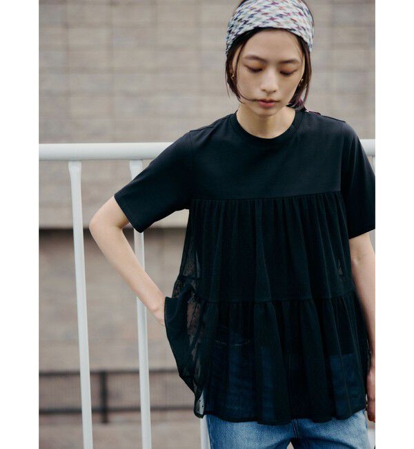 UNITED ARROWS green label relaxing「ドットチュール ティアード プルオーバー カットソー」|Tシャツ・カットソー|