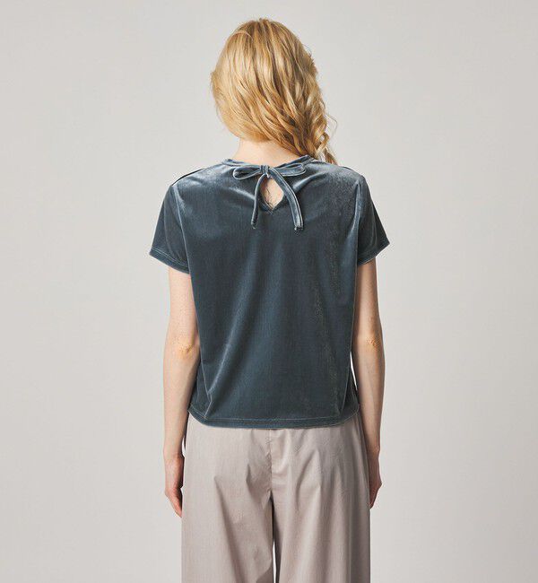 STEVEN ALAN「＜Steven Alan＞バック リボン ベロア Tシャツ」|Tシャツ・カットソー|