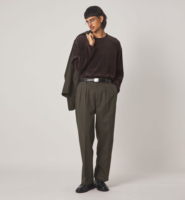 STEVEN ALAN「＜Steven Alan＞ コットン/リネン イン ツープリーツ ドレス トラウザーズ ハーフイージー II」|スラックス|