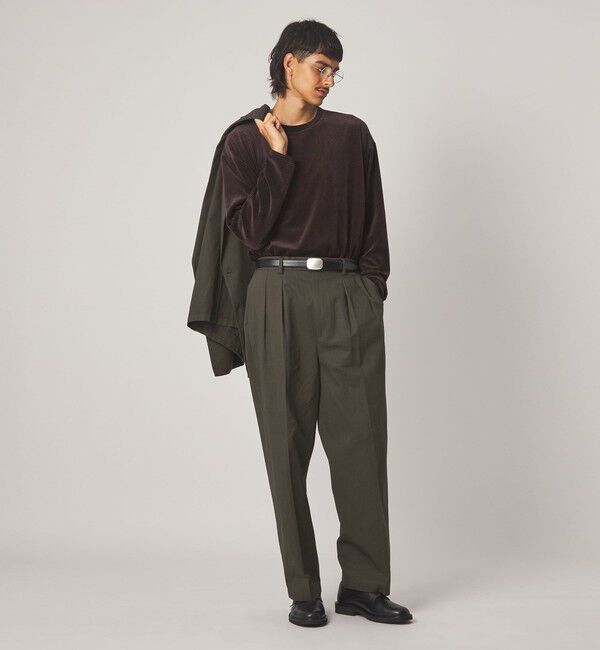 STEVEN ALAN「＜Steven Alan＞ コットン/リネン イン ツープリーツ ドレス トラウザーズ ハーフイージー II」|スラックス|