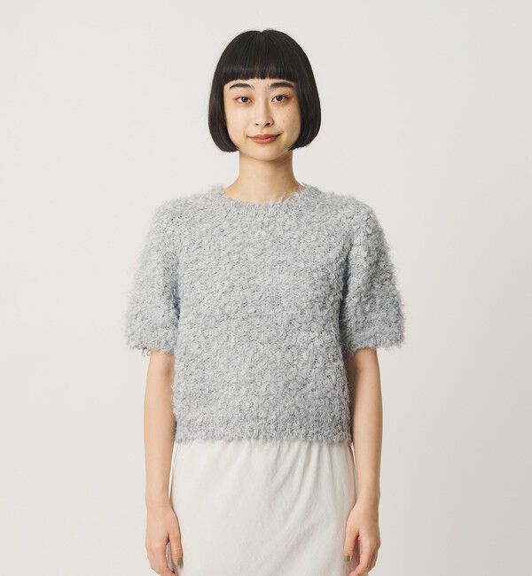 BEAUTY&YOUTH UNITED ARROWS「ループフェザーヤーン ハーフスリーブ ニットプルオーバー」|ニット・セーター|