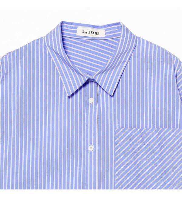 Ray BEAMS 「ストライプ ビッグ シャツ　　26SS 日除け 紫外線対策 冷房対策 レジャー アウトドア 春夏」|シャツ・ブラウス|