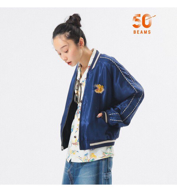 BEAMSBOY「【別注】テーラー東洋 / 50th 50％ スカジャン」|ブルゾン・スタジャン|NAVY*BLACK