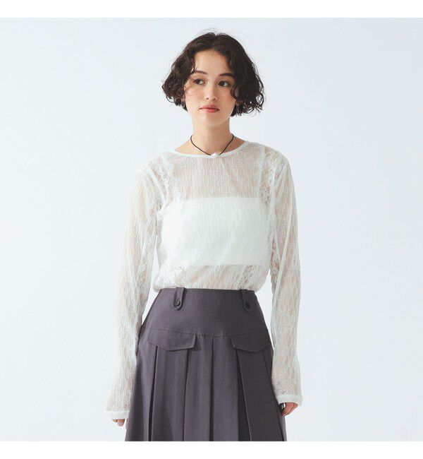 Ray BEAMS 「レース テープ キリカエ Tシャツ」|Tシャツ・カットソー|