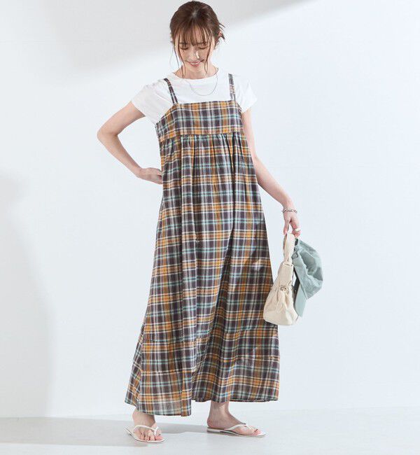 SHIPS Colors 「SHIPS Colors:〈手洗い可能〉マドラスチェック キャミ ワンピース◇」|ワンピース|