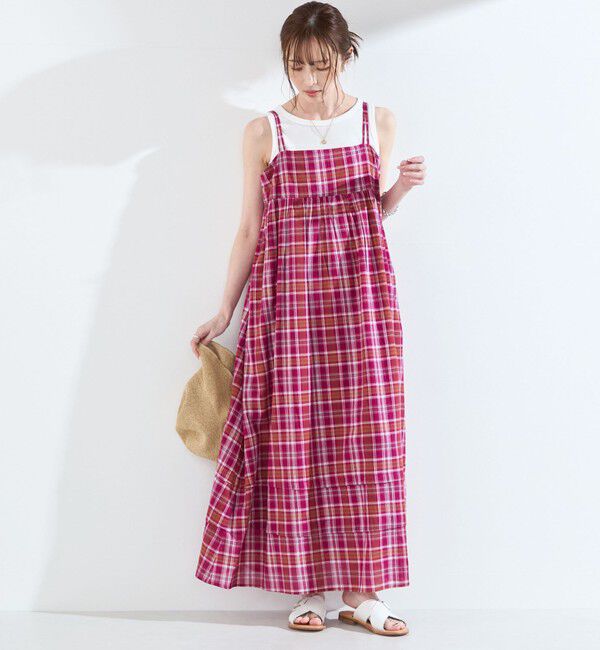 SHIPS Colors 「SHIPS Colors:〈手洗い可能〉マドラスチェック キャミ ワンピース◇」|ワンピース|