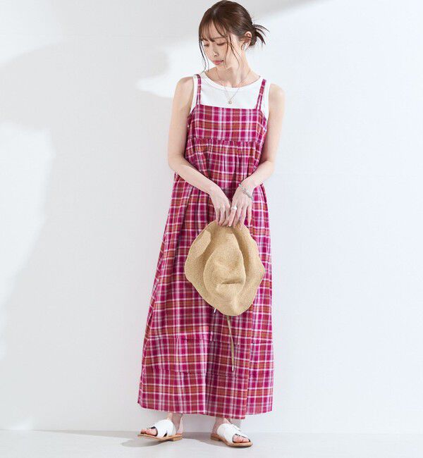 SHIPS Colors 「SHIPS Colors:〈手洗い可能〉マドラスチェック キャミ ワンピース◇」|ワンピース|