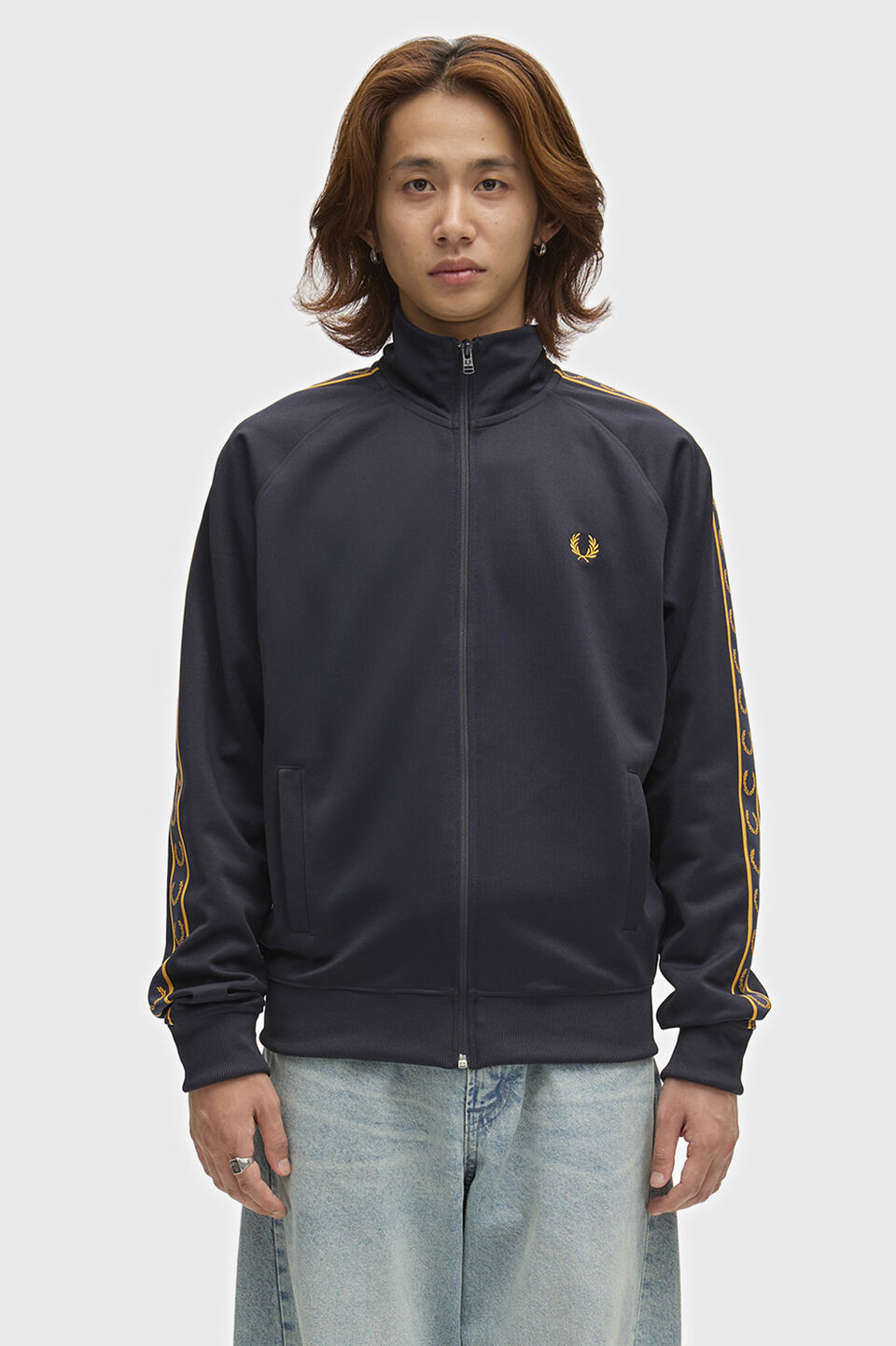 FRED PERRY 「FRED PERRY／Contrast Tape Track Jacket／フレッドペリー コントラストテープトラックジャケット」|ブルゾン・スタジャン|