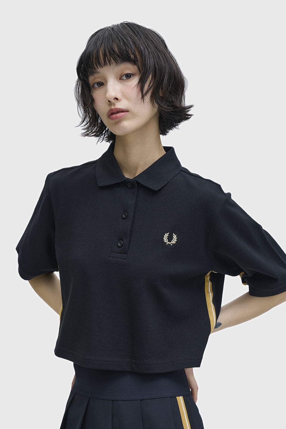 FRED PERRY 「Tape Detail Polo Shirt／テープディテールポロシャツ」|Tシャツ・カットソー|BLACK