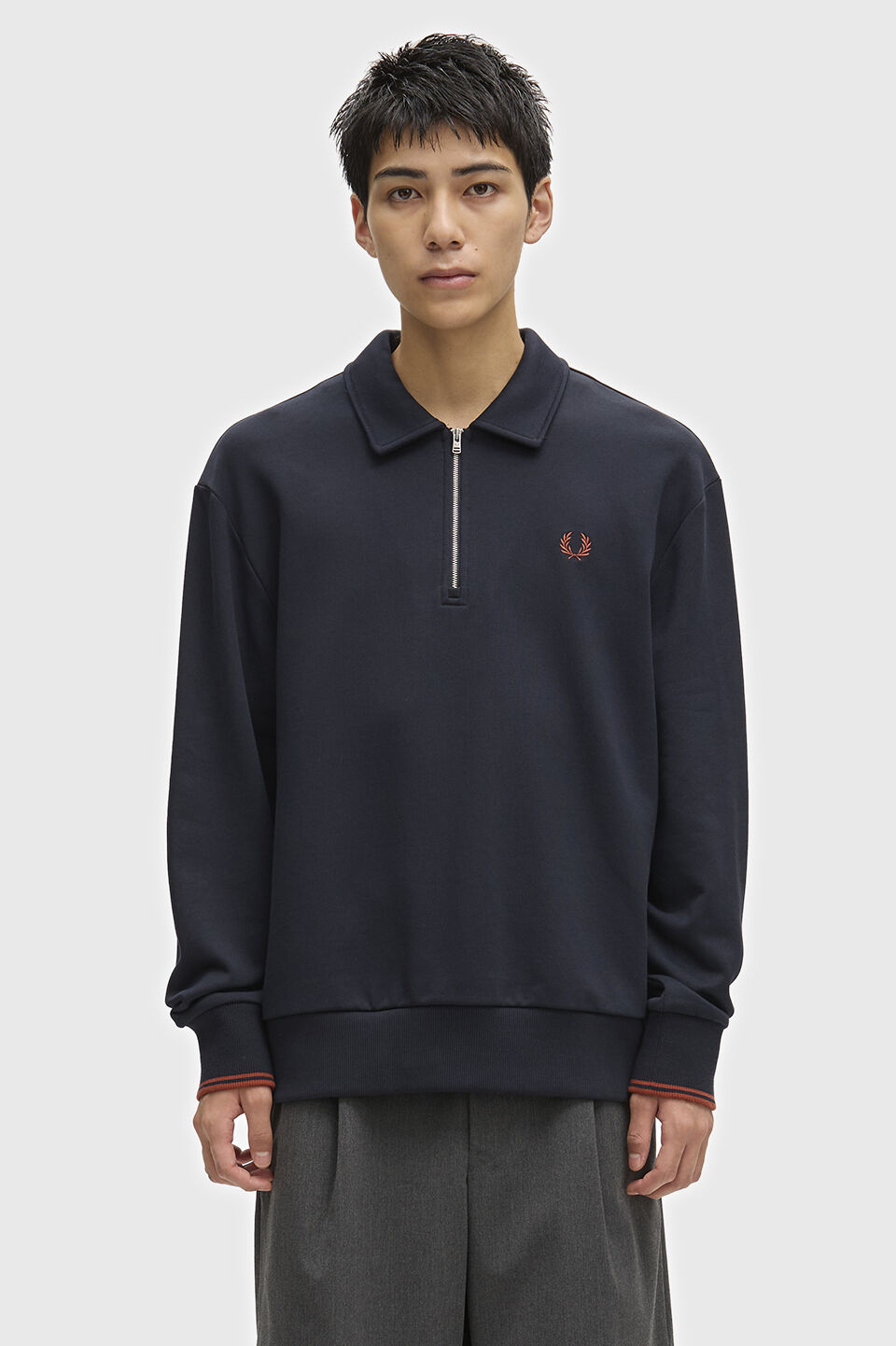 FRED PERRY 「FRED PERRY／Half Zip Collared Sweatshirt／ハーフジップカラースウェットシャツ」|スウェット・ジャージ|