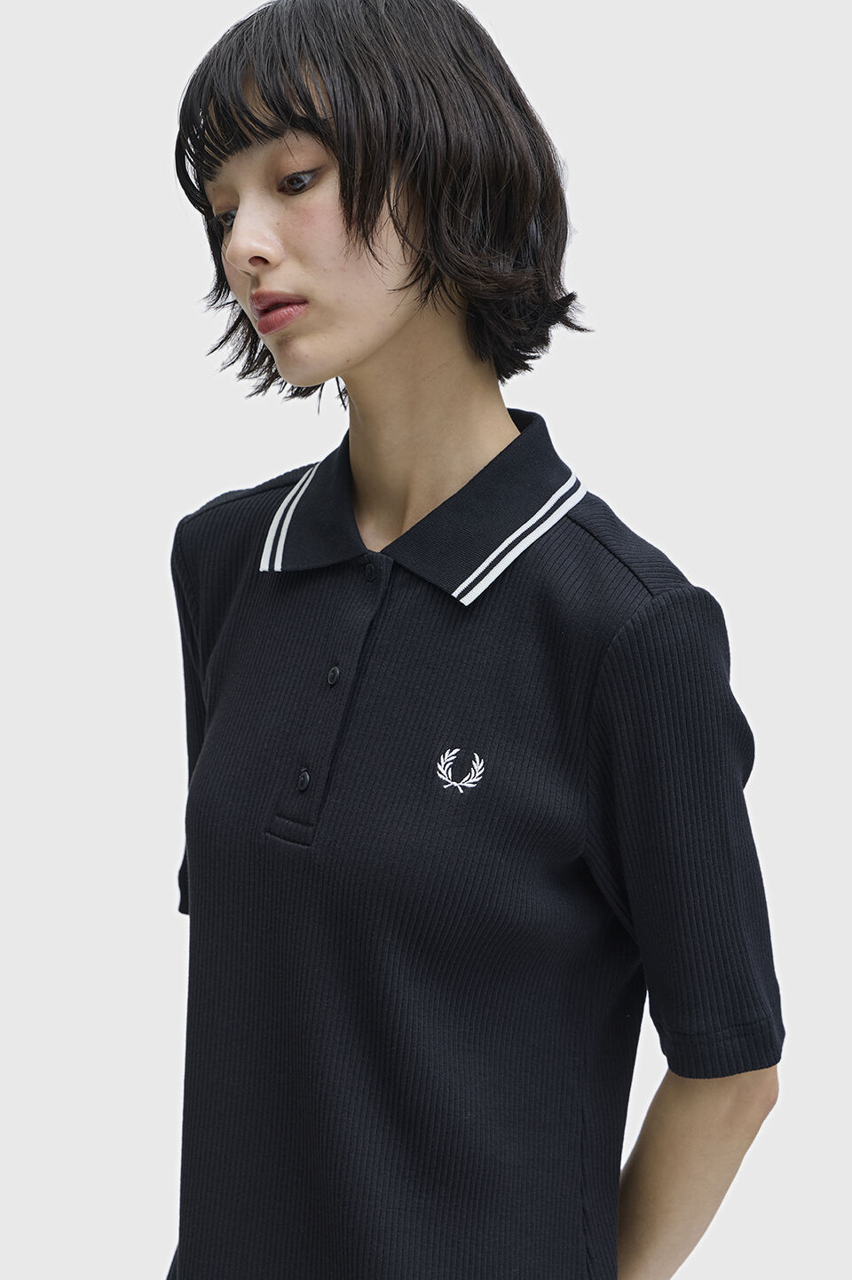 FRED PERRY 「Ribbed Polo Dress／リブポロシャツワンピース」|ワンピース|