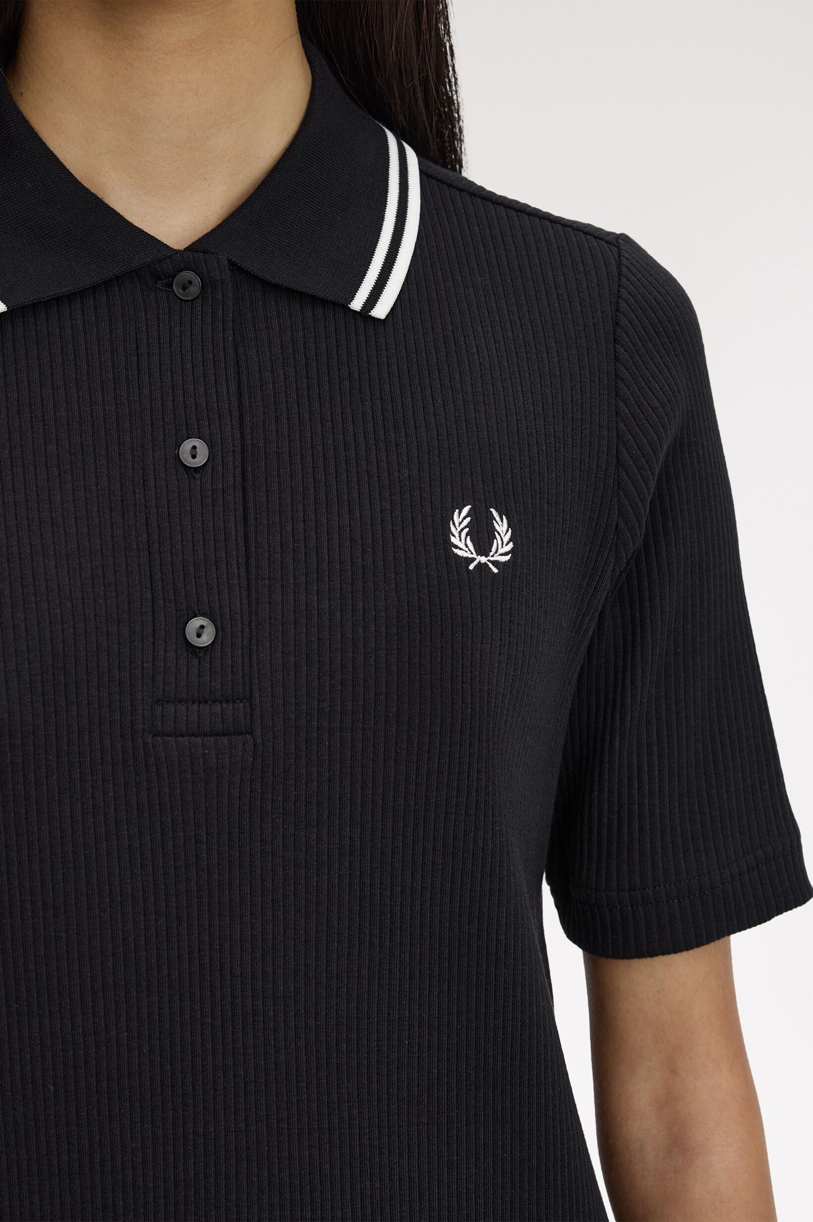 FRED PERRY 「Ribbed Polo Dress／リブポロシャツワンピース」|ワンピース|