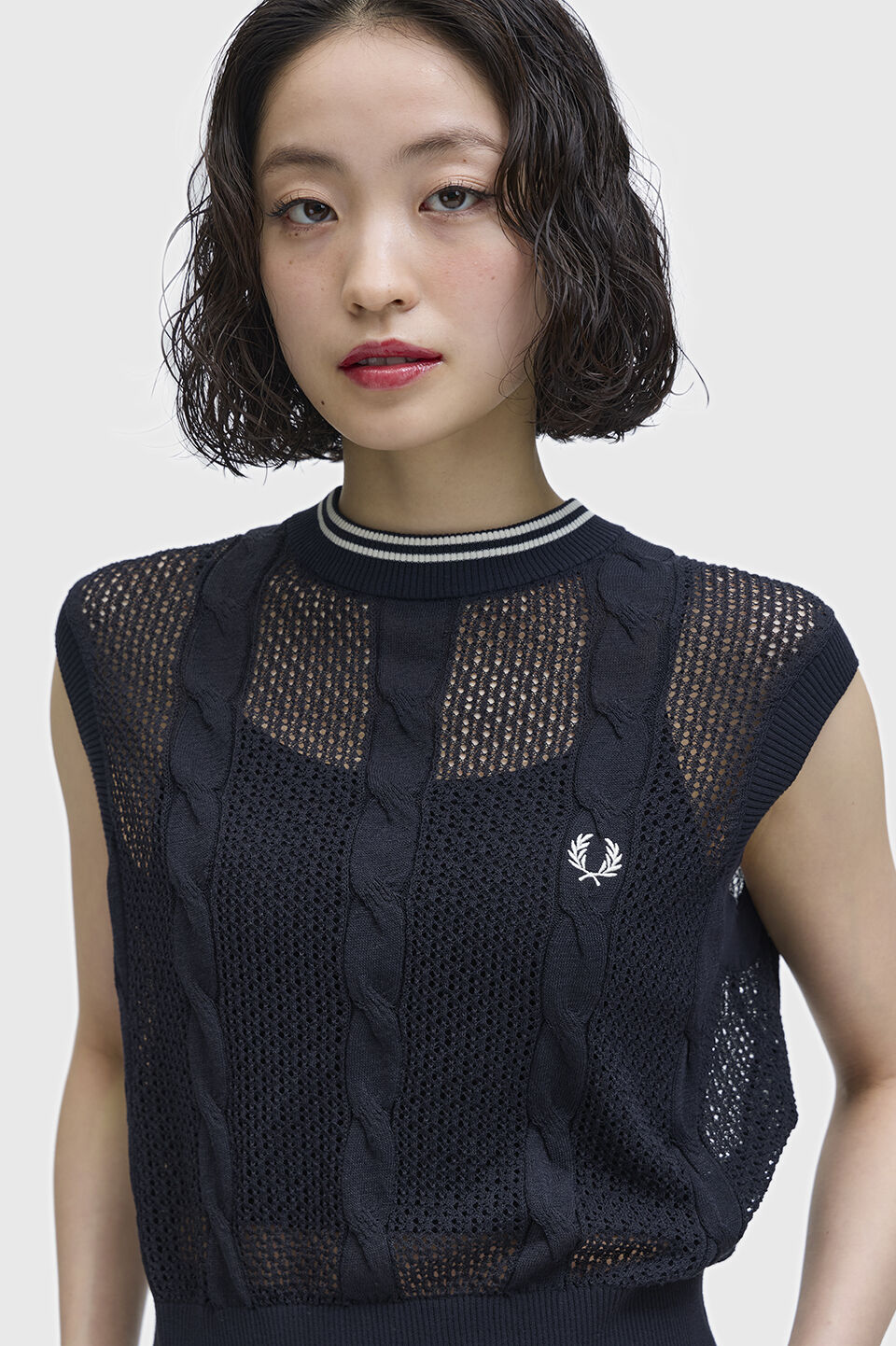 FRED PERRY 「Mesh Cable Knit Tank／メッシュケーブルニットタンクトップ」|その他|