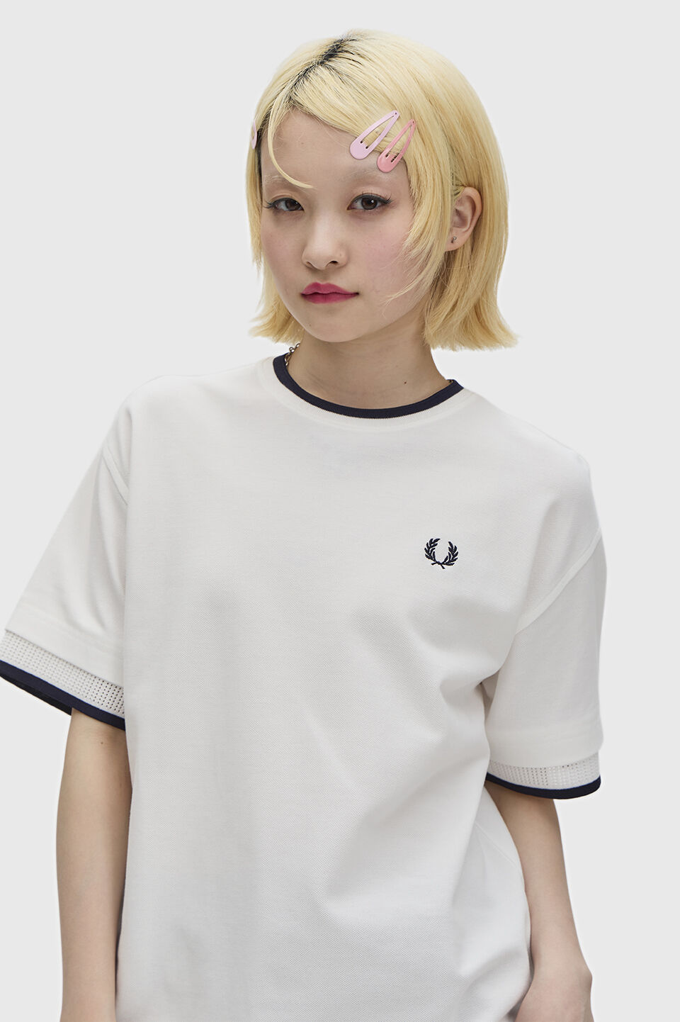FRED PERRY 「Tipped Mesh Pique T-Shirt／ティップラインメッシュピケTシャツ」|Tシャツ・カットソー|SNOW WHITE