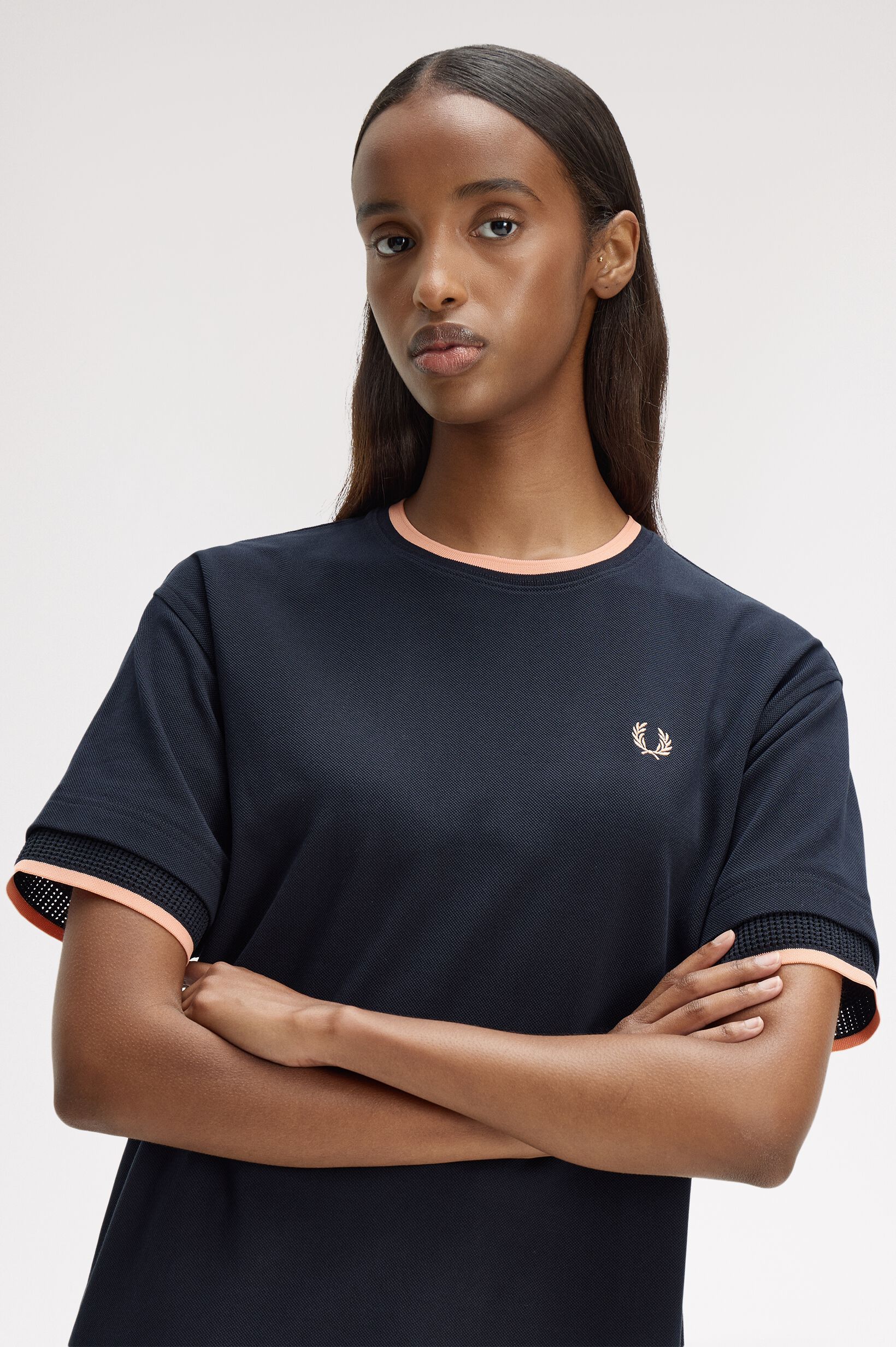 FRED PERRY 「Tipped Mesh Pique T-Shirt／ティップラインメッシュピケTシャツ」|Tシャツ・カットソー|