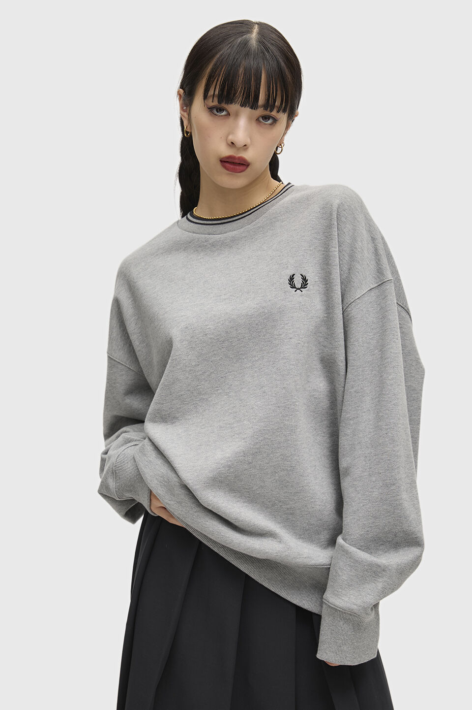 FRED PERRY 「FRED PERRY／Oversized Tipped Sweatshirt／オーバーサイズティップドスウェット」|スウェット・ジャージ|