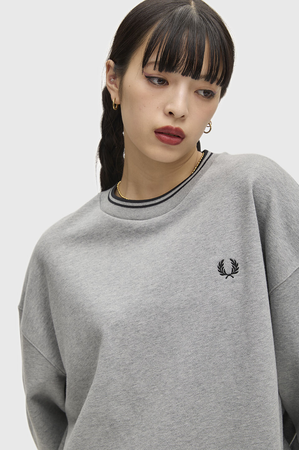 FRED PERRY 「FRED PERRY／Oversized Tipped Sweatshirt／オーバーサイズティップドスウェット」|スウェット・ジャージ|