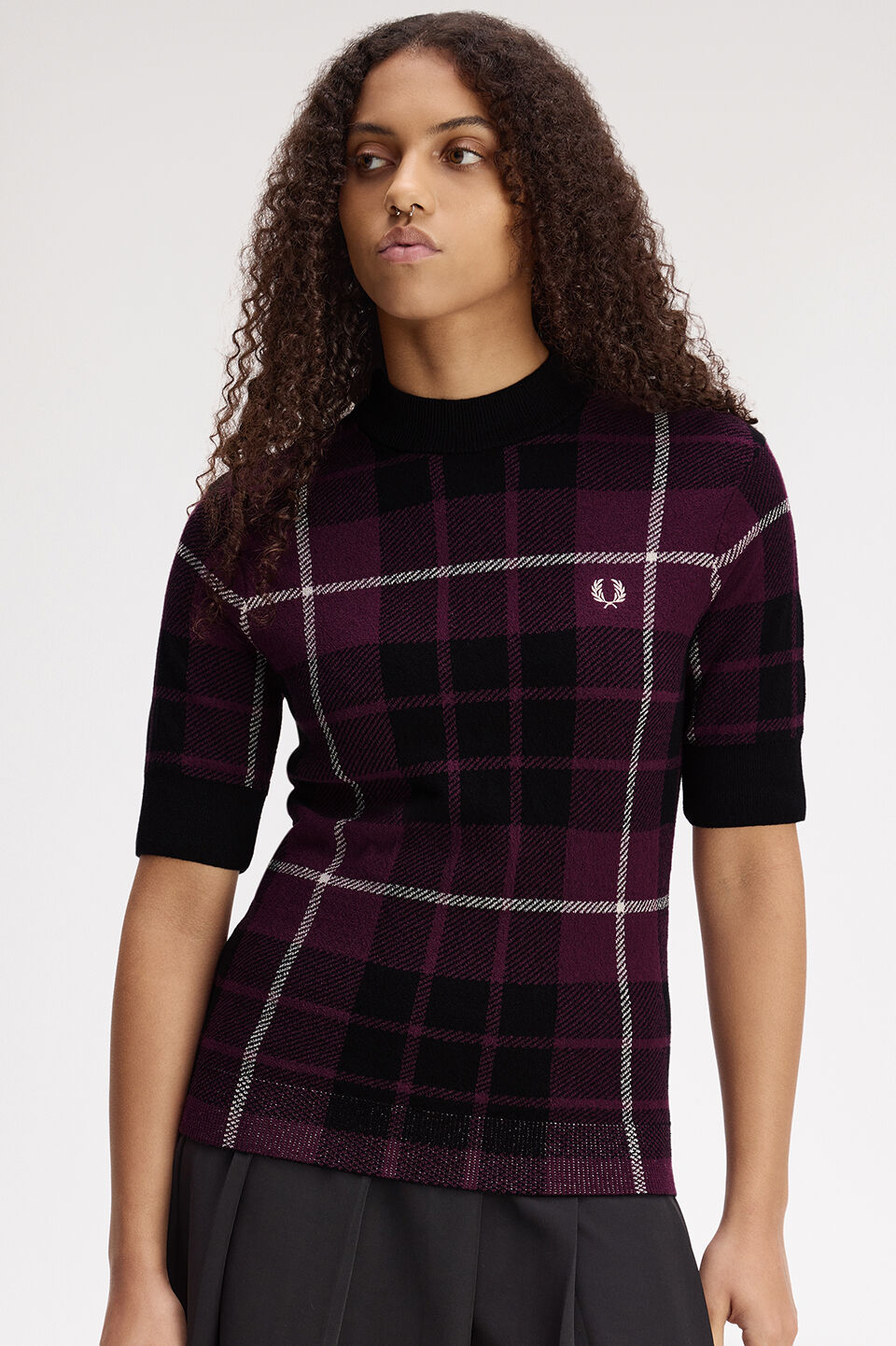 FRED PERRY 「FRED PERRY／Boucle Tartan Knitted T-Shirt／ブークレタータンチェックニットTシャツ」|Tシャツ・カットソー|PLUM