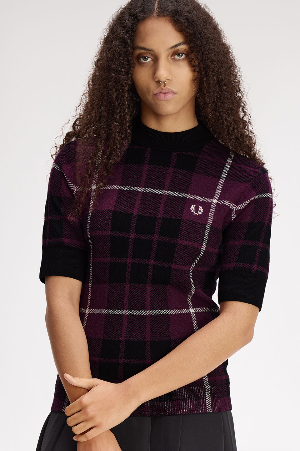 FRED PERRY 「FRED PERRY／Boucle Tartan Knitted T-Shirt／ブークレタータンチェックニットTシャツ」|Tシャツ・カットソー|