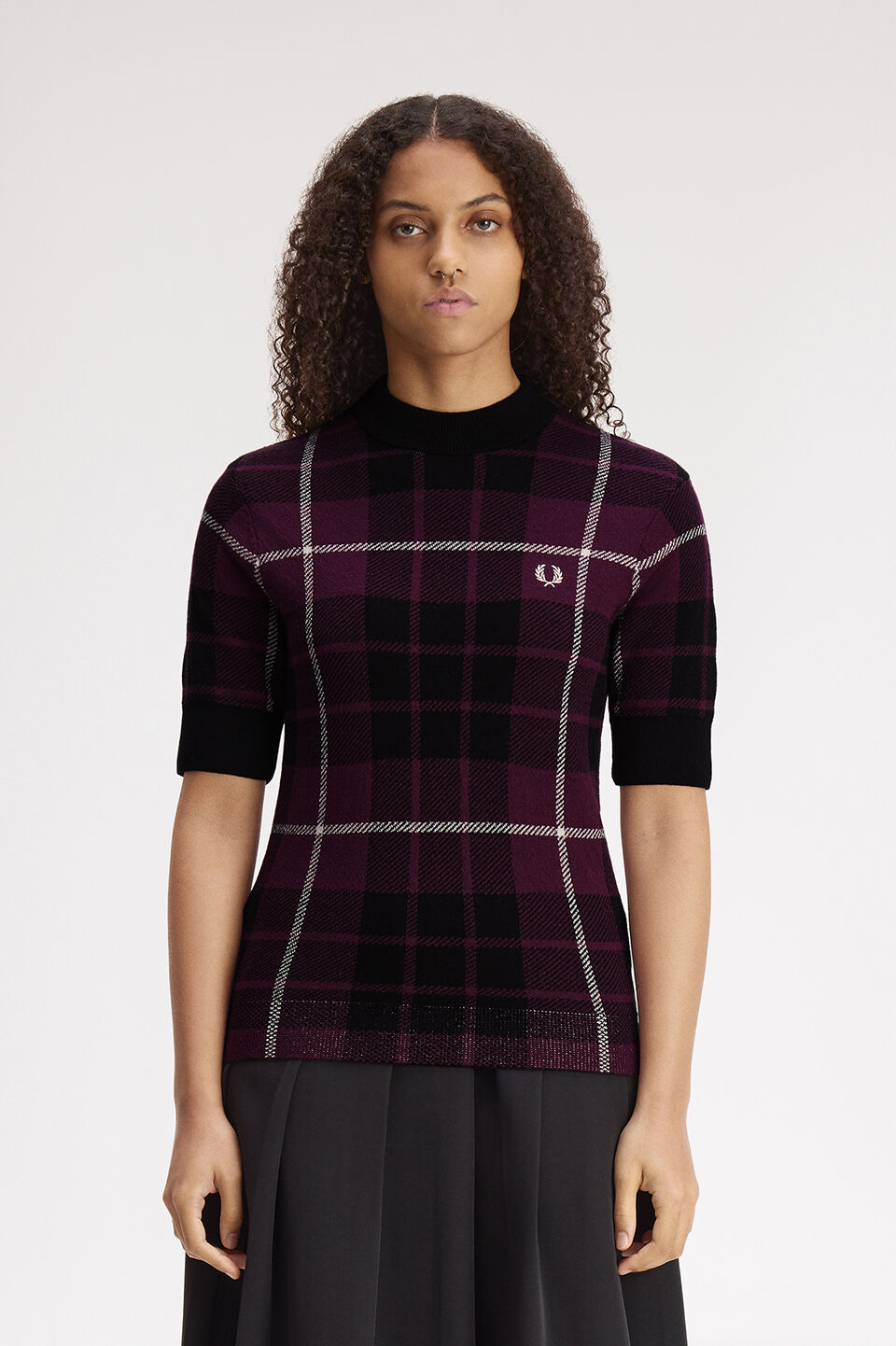 FRED PERRY 「FRED PERRY／Boucle Tartan Knitted T-Shirt／ブークレタータンチェックニットTシャツ」|Tシャツ・カットソー|