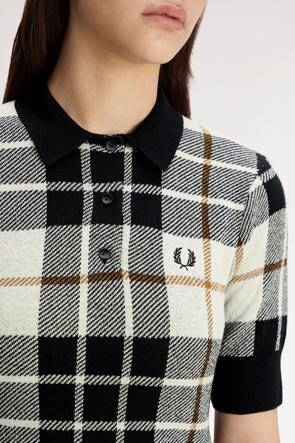 FRED PERRY 「FRED PERRY／Boucle Tartan Knitted Shirt／ブークレタータンチェックニットポロ」|Tシャツ・カットソー|