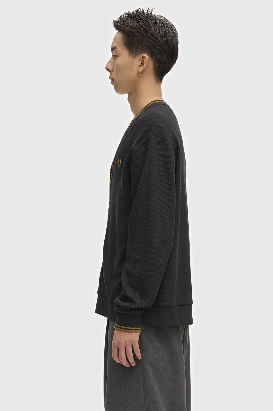 FRED PERRY 「FRED PERRY／Tipped Pique Cardigan／ティップド鹿の子カーディガン」|カーディガン|
