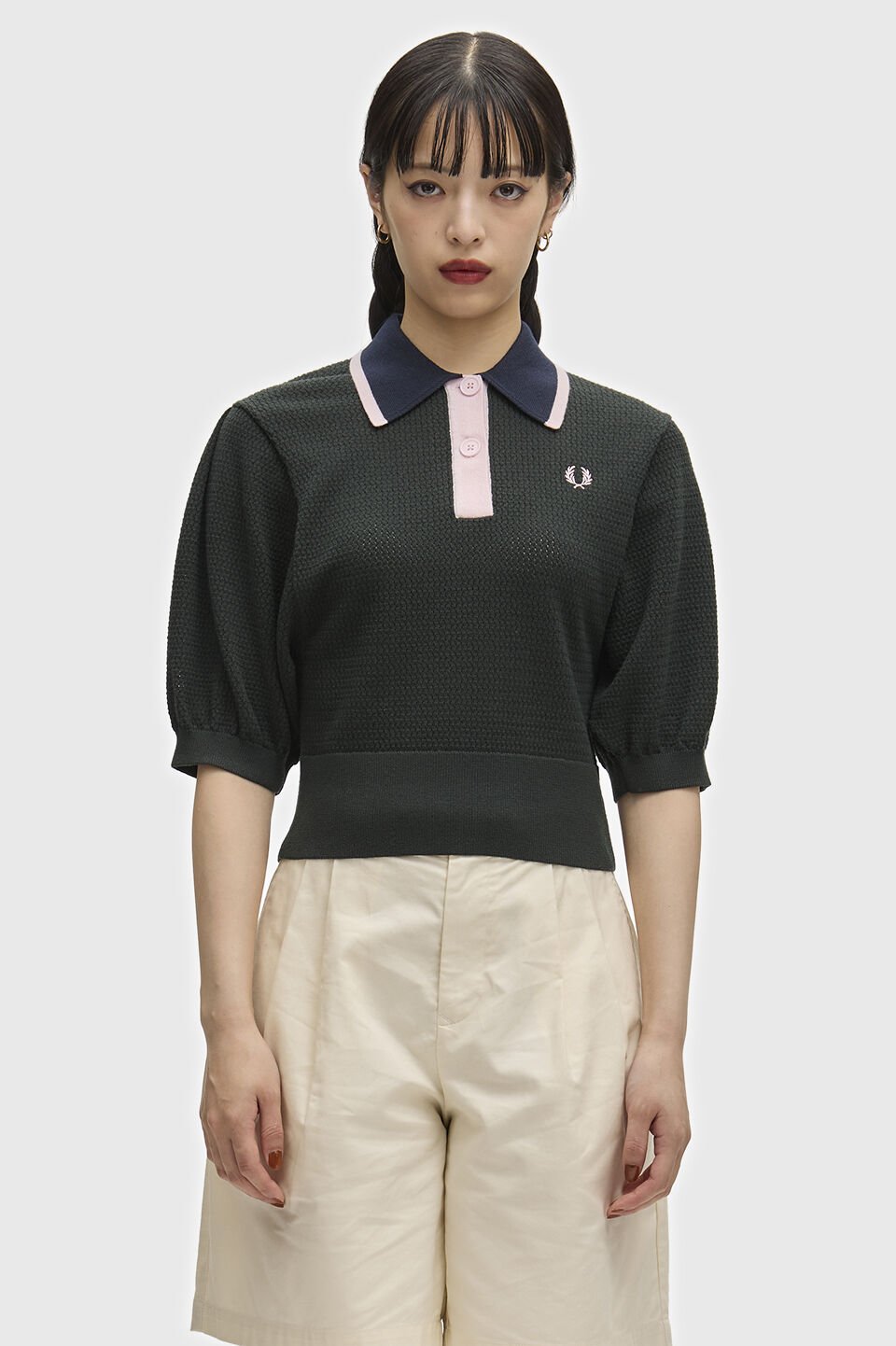 FRED PERRY 「FRED PERRY／Colour Block Pointelle Knitted Shirt／カラーブロックポインテルニットポロシャツ」|ポロシャツ|