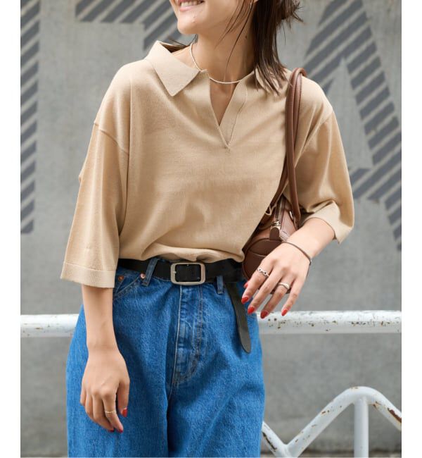 OUTDOOR PRODUCTS Usual Things「ハイゲージシアースキッパーニット」|ポロシャツ|ベージュ