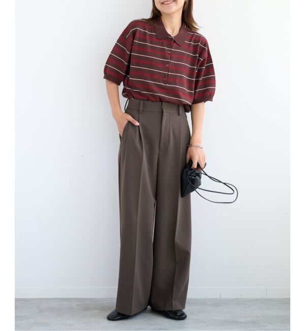 OUTDOOR PRODUCTS Usual Things「ポロカラーマルチボーダーニット」|ポロシャツ|