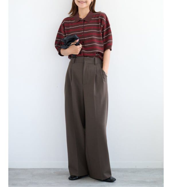 OUTDOOR PRODUCTS Usual Things「ポロカラーマルチボーダーニット」|ポロシャツ|