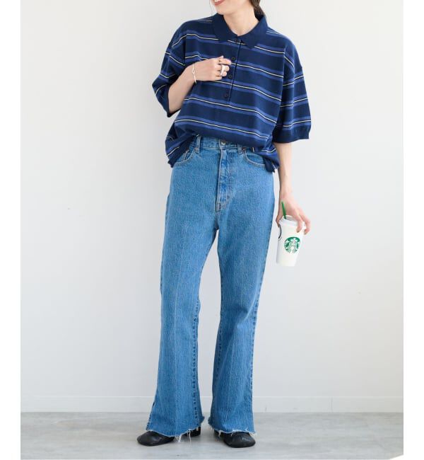 OUTDOOR PRODUCTS Usual Things「ポロカラーマルチボーダーニット」|ポロシャツ|