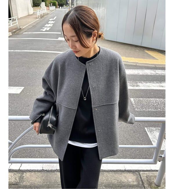 JOURNAL STANDARD「《追加予約》スーパー140ビーバーノーカラーショートコート」|ノーカラーコート|