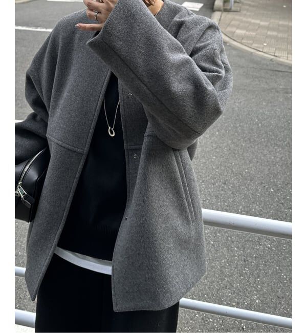 JOURNAL STANDARD「《追加予約》スーパー140ビーバーノーカラーショートコート」|ノーカラーコート|