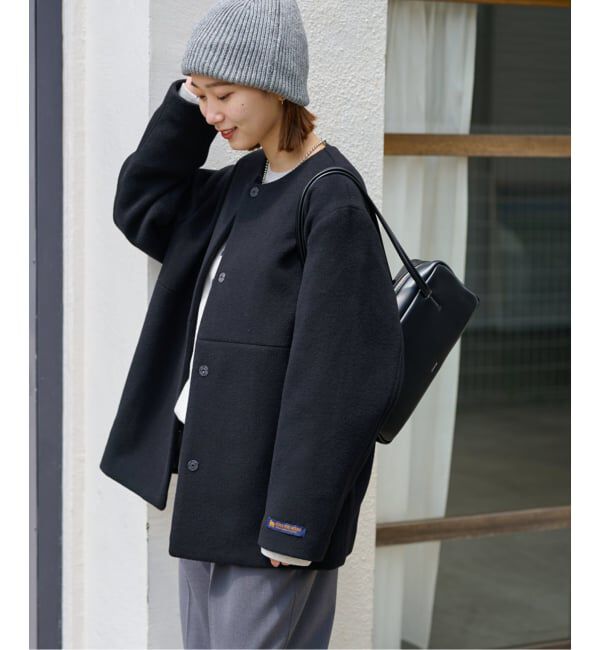 JOURNAL STANDARD relume「《追加予約 / 新色》スーパーファインビーバークルーネックコート」|ノーカラーコート|