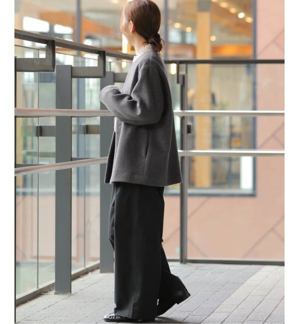 JOURNAL STANDARD relume「《追加予約 / 新色》スーパーファインビーバークルーネックコート」|ノーカラーコート|