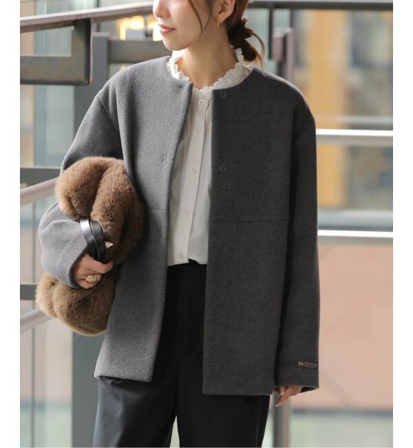 JOURNAL STANDARD relume「《追加予約 / 新色》スーパーファインビーバークルーネックコート」|ノーカラーコート|